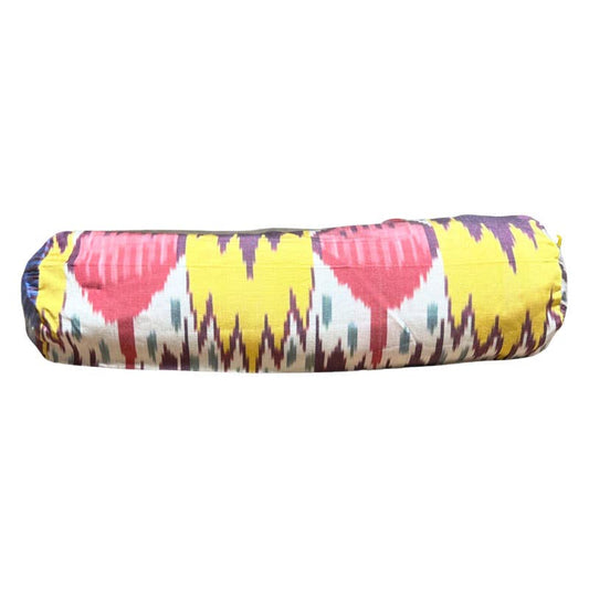 Ikat Handwoven Silk Bolster Pillow Case (19"x6")