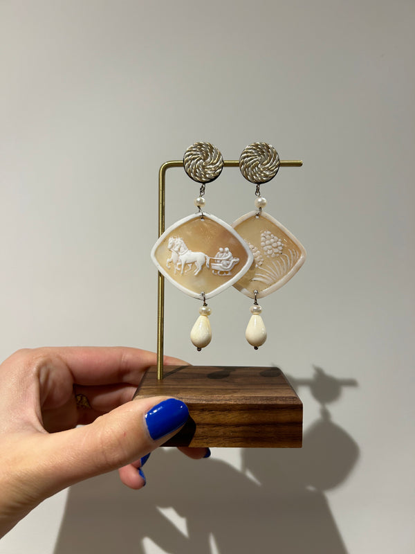 Cameo Carriage Bloom Earrings