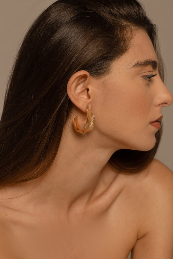 Leaves Large Hoop Earrings