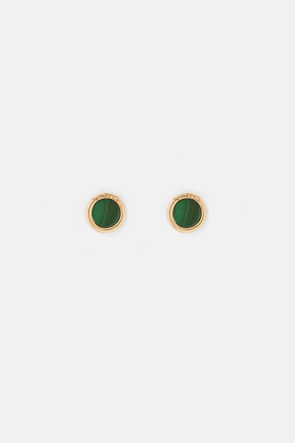 Uroboro Stone Earrings Malachite