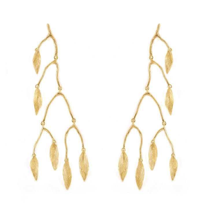 Orecchini - Mobile Large Leaves Earrings - Giulia Barela Jewelry | Gioielli eleganti e particolari fatti in Italia fagnani belve francesca foglia rami